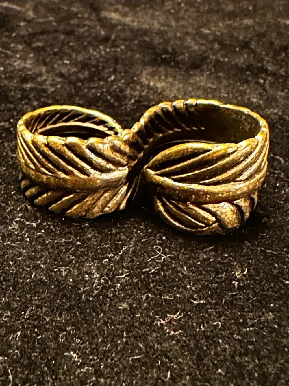 Vintage Style Gold Leaf Double Band Ring